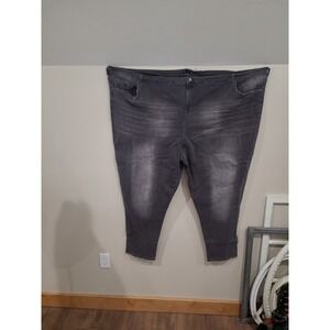 Universal Standard 5 pocket Vtg. Logan Hi Rise distress Grey stretch‎ Jean SZ 40